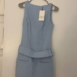 ZARA Light Blue Sleeveless Dress